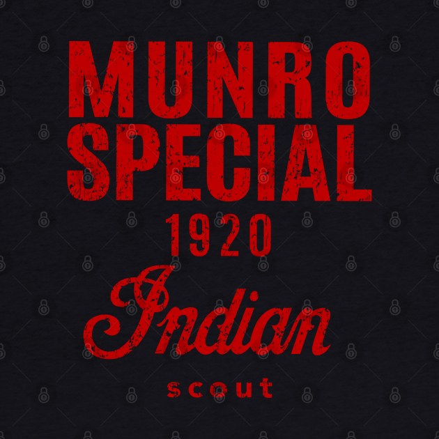 Munro Special - 'The world's fastest Indian' - worn red print by retropetrol